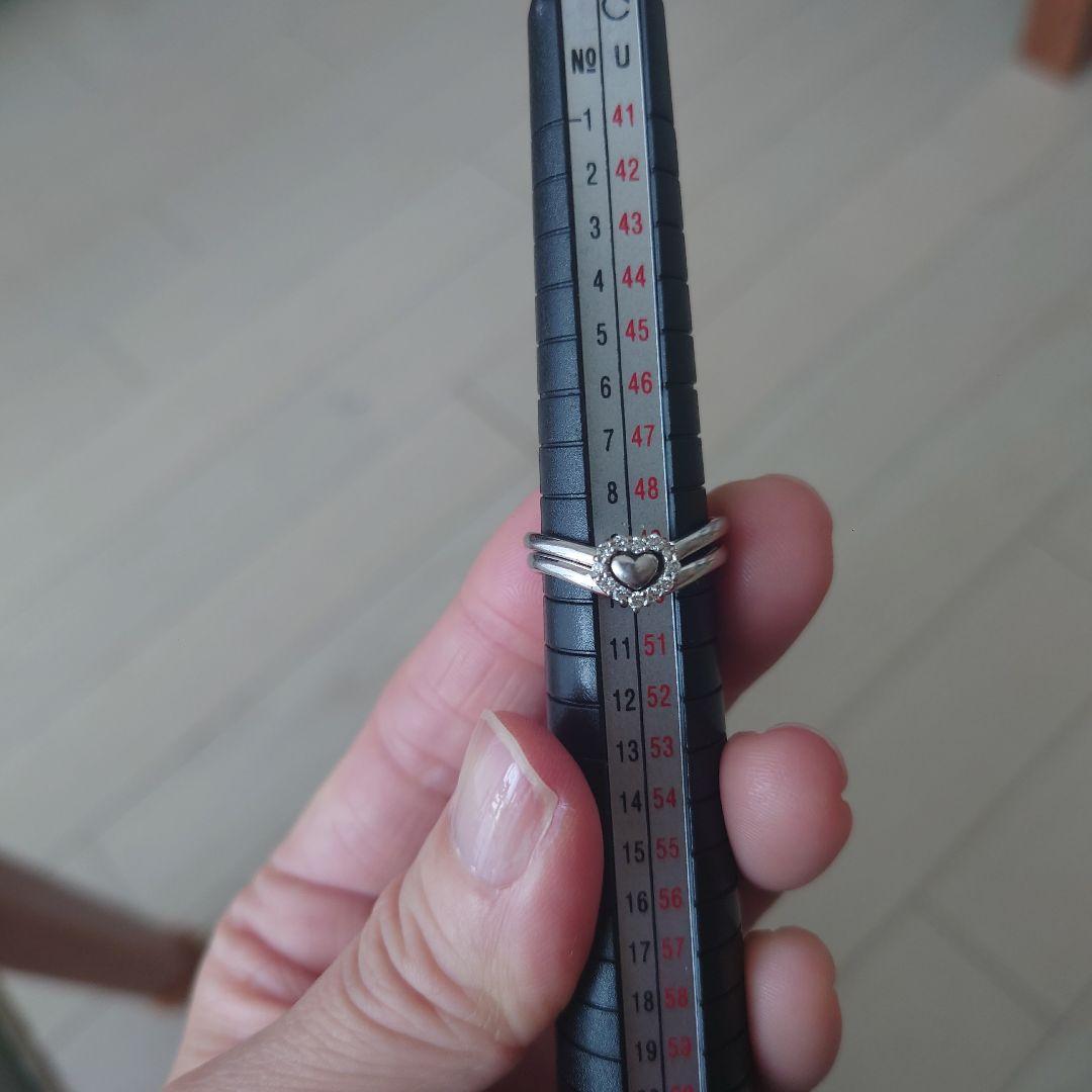 スタージュエリー K18WG ダイヤ 2連リング