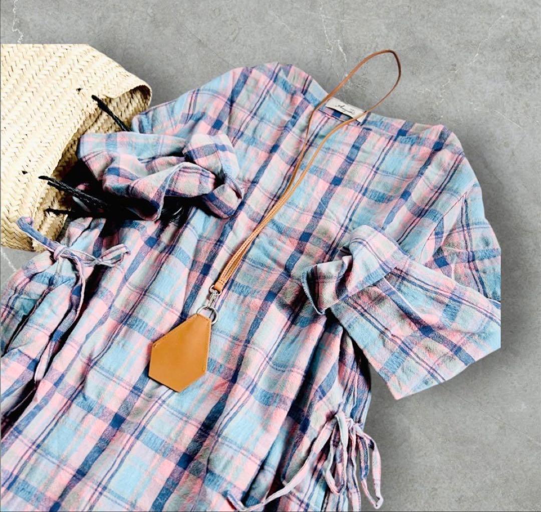 最終値下❤️iCHi Antiquite's ワンピースウールコットンリネンワンピ