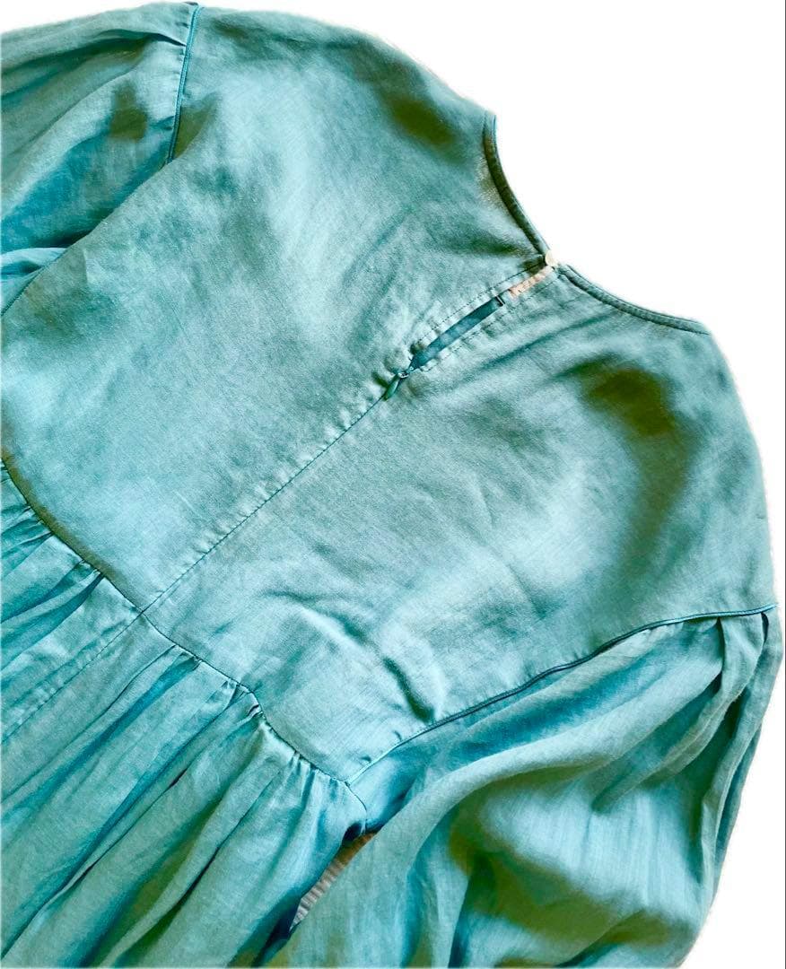 美品✨24SS IENA ラミー ボリュームスリーブ ワンピース 麻100　M