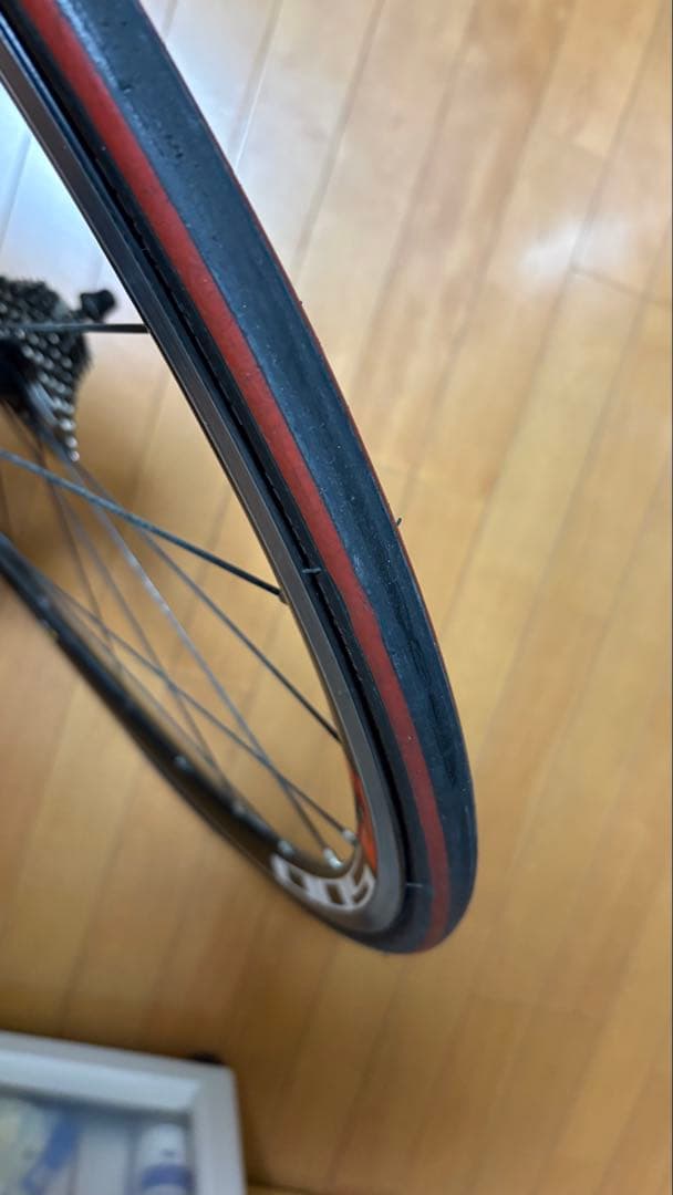 シマノR500ホイール前後+105カセット+クイックリリース+中古タイヤ付き