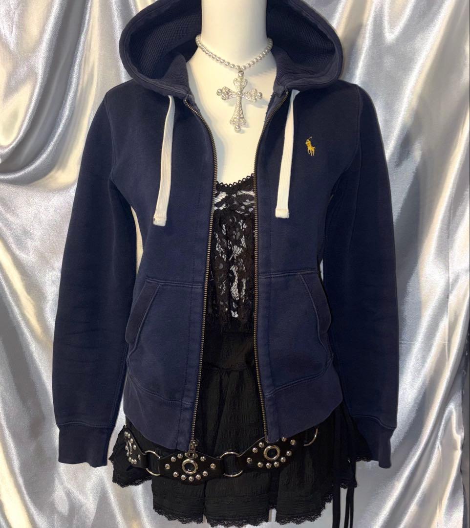 90s Old Polo Ralph Lauren y2k パーカー ネイビー