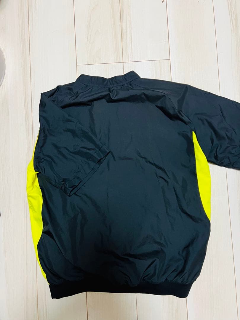 上武大 Mizuno 半袖ジャケット Lサイズ 黒/黄 ピステ