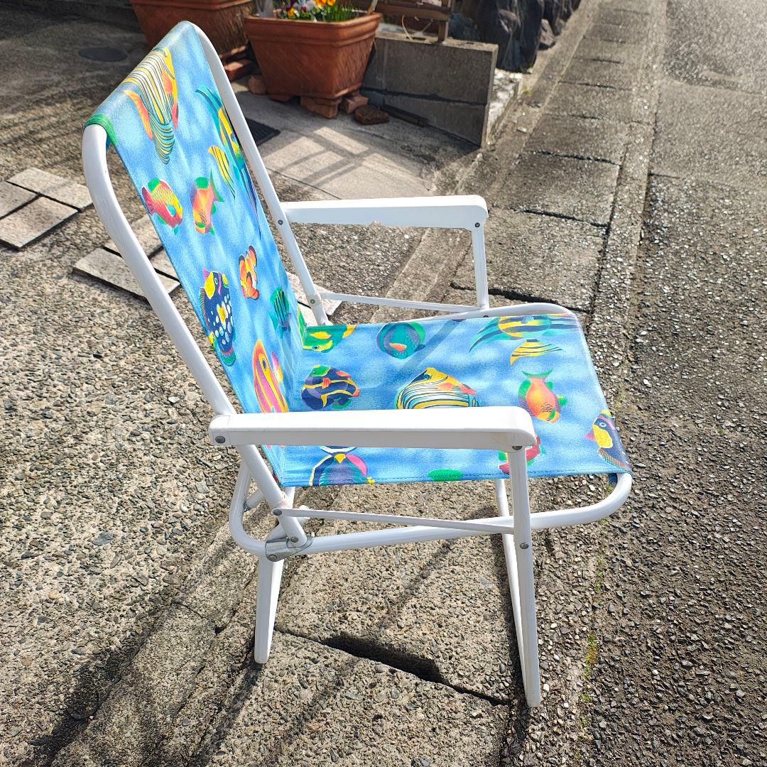 美品 折りたたみ式 ビーチチェア 2脚セット アウトドアチェア