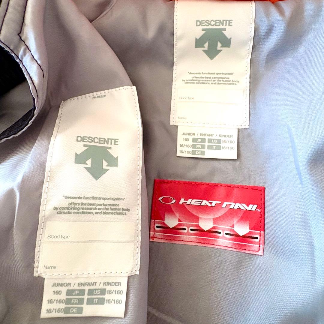 160 デサント　ヒートナビ　スキー　上下　グレー　ブラック　スノーウェア
