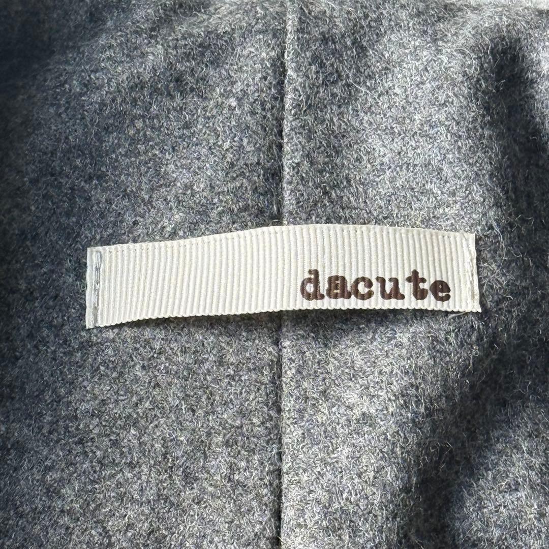 ダクテ dacute ウール×レザー ポンチョ イタリア製 フルジップ グレー