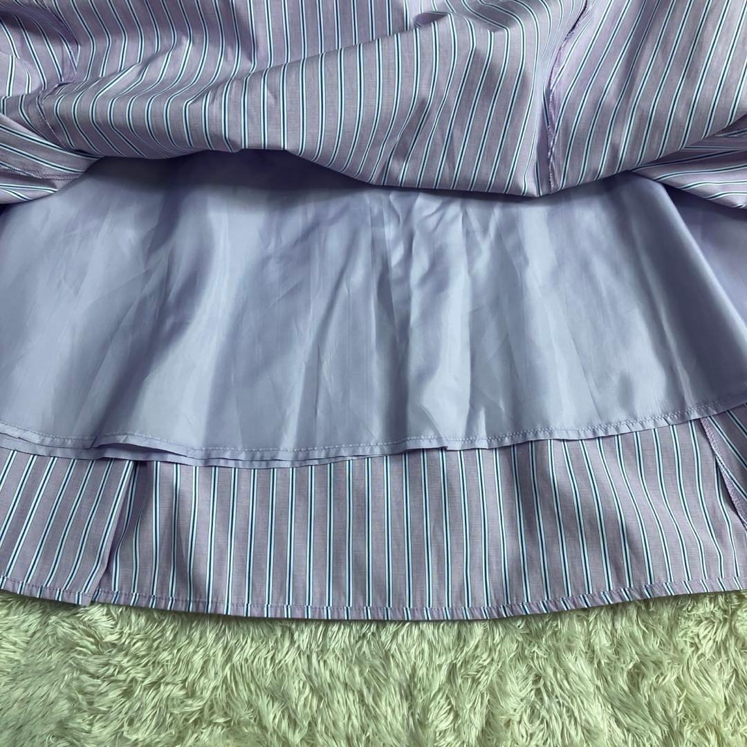 美品✨ジャスグリッティ　シャツワンピース　ロング　ハンサムストライプ　パール　2