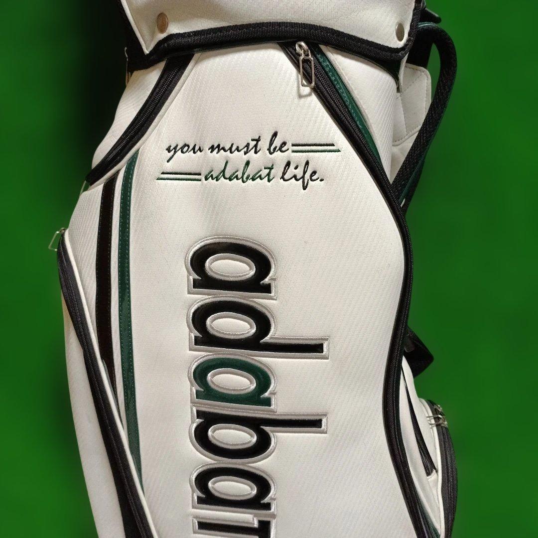 軽量タイプ adabatゴルフキャディバッグ ホワイト/ブラック