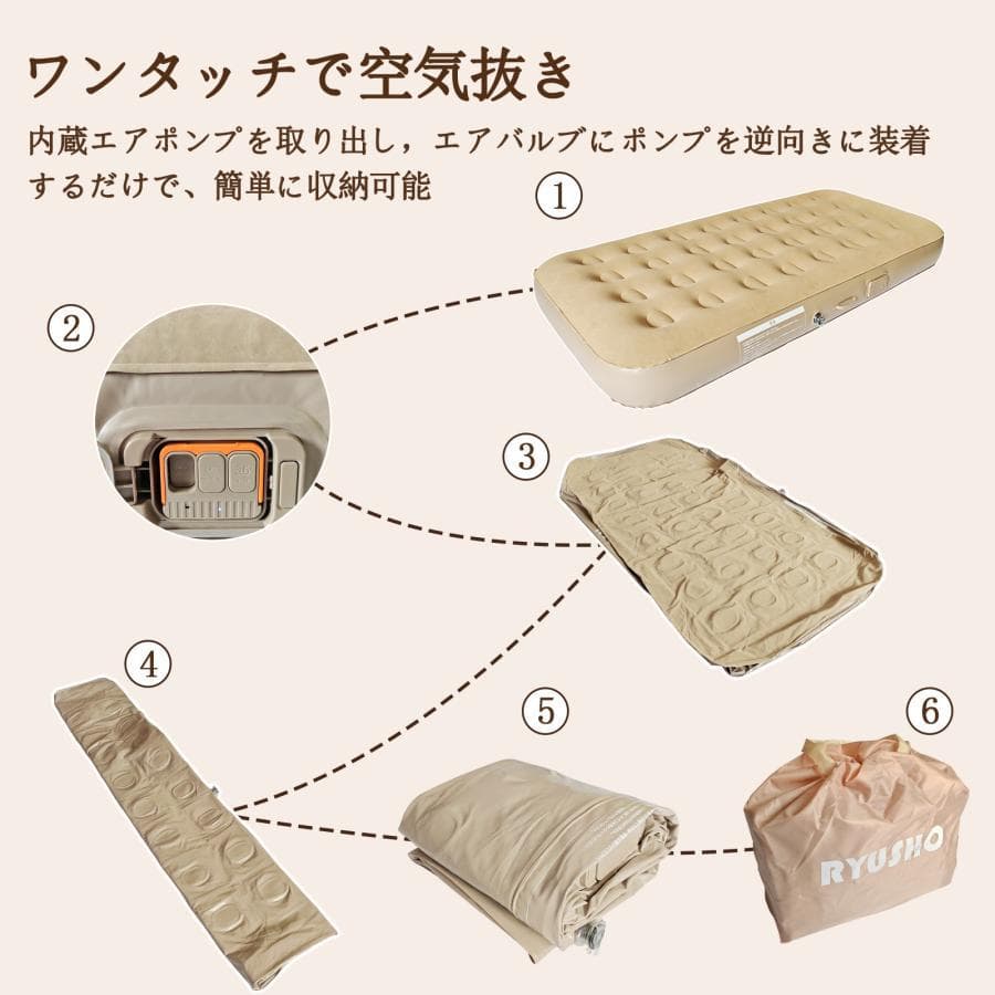 2024リニューアル エアーベッド 電動エアーマットシングル キャンプエアーベッ