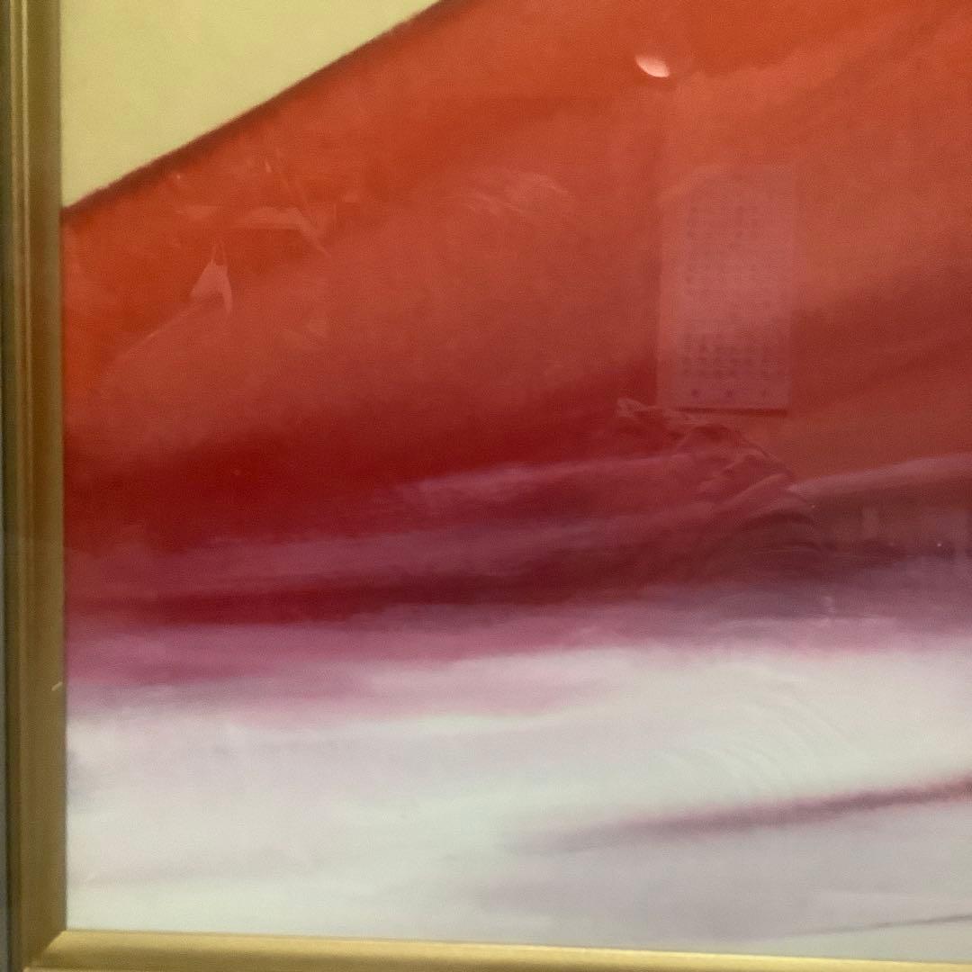 takeさん専用　日本画　作者　【松田　真】　タイトル　【赤富士】　油絵　F6