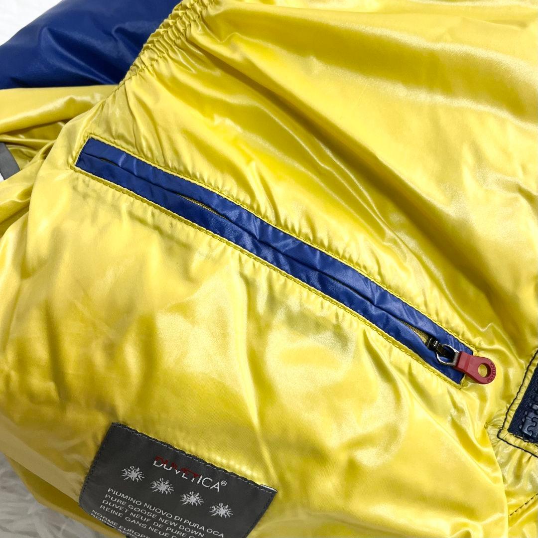 DUVETICA ハーフジップ ダウンベスト ブルー イエロー 48