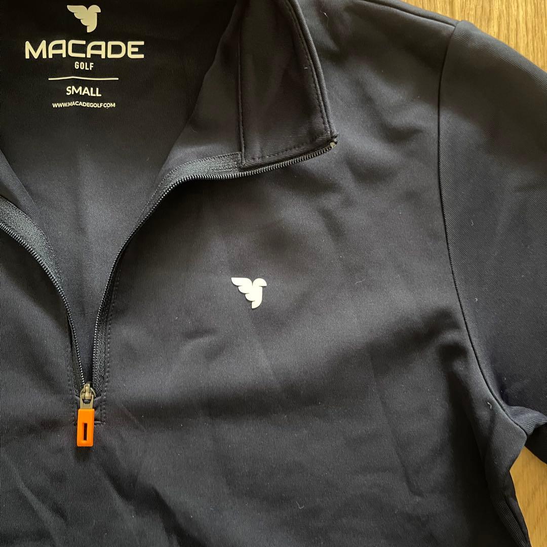 新品】MACADE ゴルフ ウェア ハーフジップトップ Sサイズ ネイビー 長袖