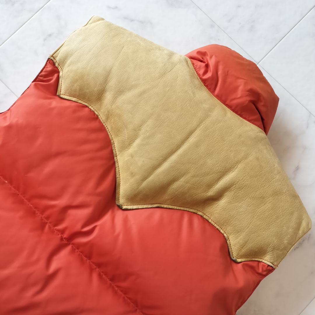 返品用 70s ロッキーマウンテン ダウンベスト 40 オレンジ オリジナル