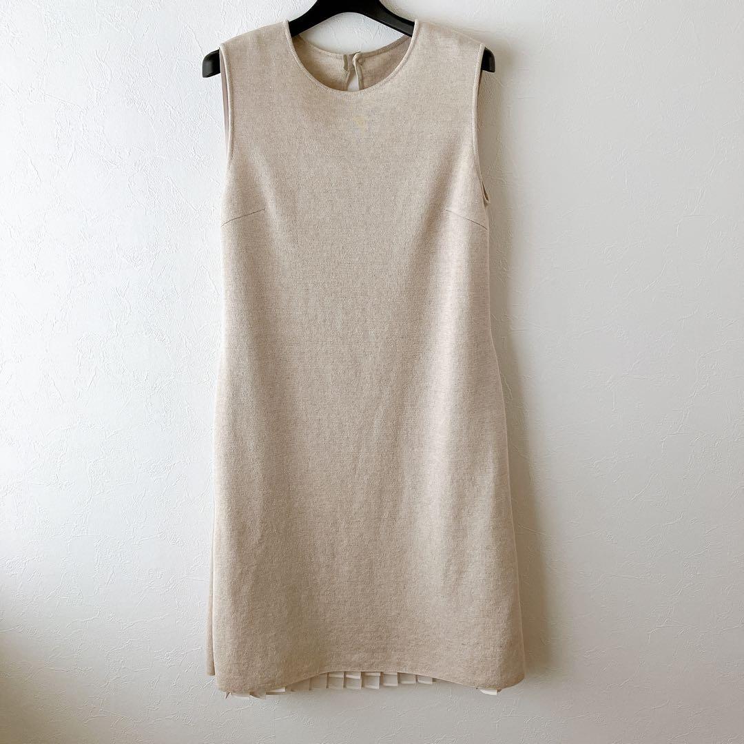 専用✨フォクシー レイヤードワンピース リネンキャンドル ベージュニット 38