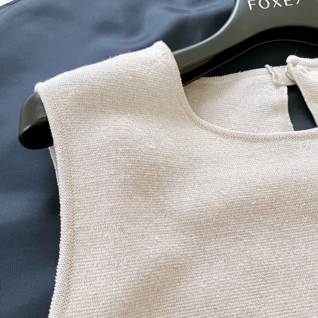 専用✨フォクシー レイヤードワンピース リネンキャンドル ベージュニット 38