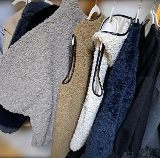 スリードッツ　プードルボアロングベスト　稀少カラーブラウン