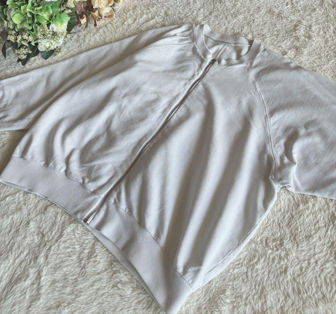 ドリスヴァンノッテン変形ラグラン トップス ririジップ パーカー Sホワイト