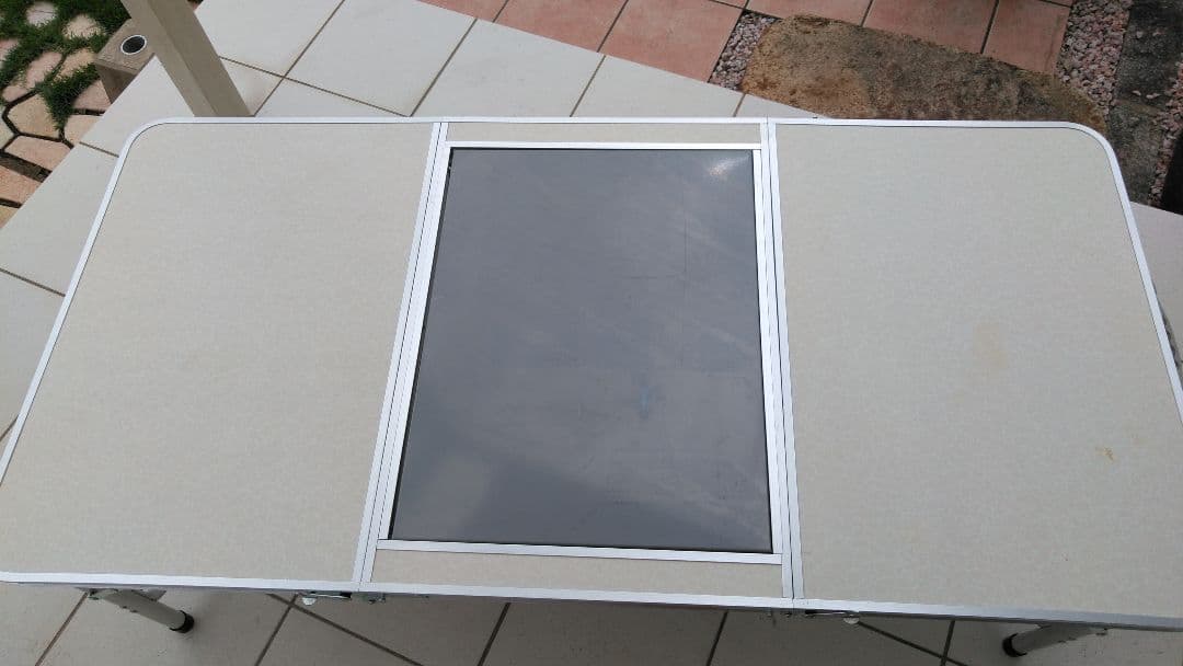 Camp アウトドア テーブル 高さ調整可能 ガスコンロ　 折りたたみ ◆現状品