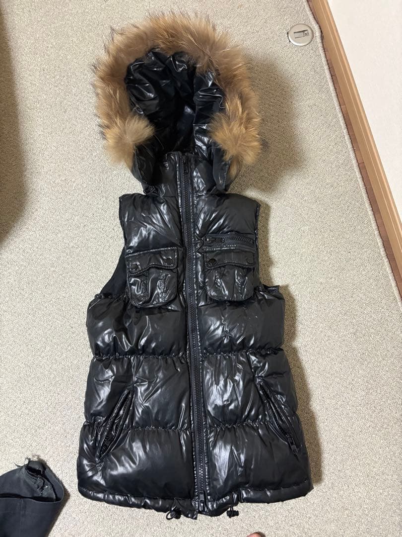 00s archive ファー付き　ダウンベスト　y2k グランジ　お兄系　短丈