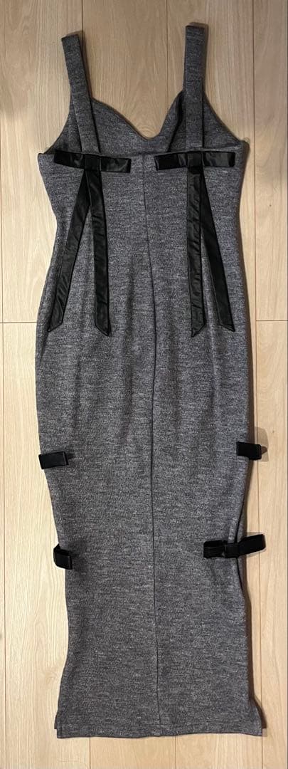 fiction tokyo レザーリボンスリットワンピース