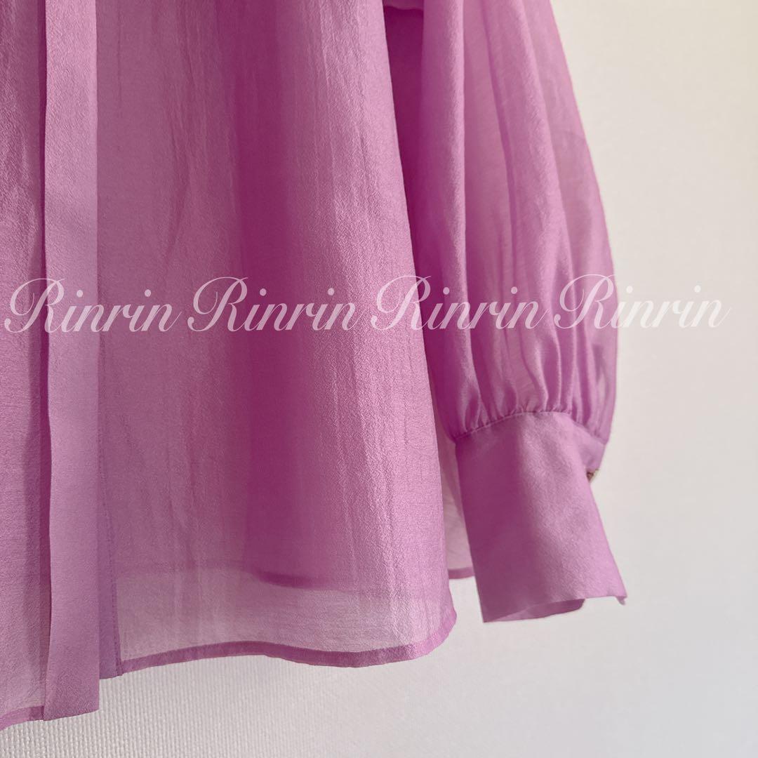 【美品】ANAYI シアーオーガンジーラッフルブラウス 38