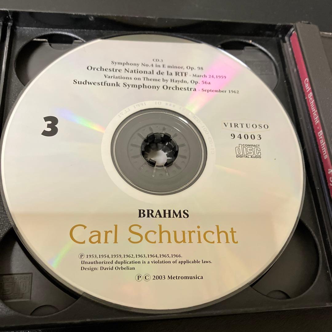 【売約済】シューリヒト／ブラームス:交響曲全集、他　4CD