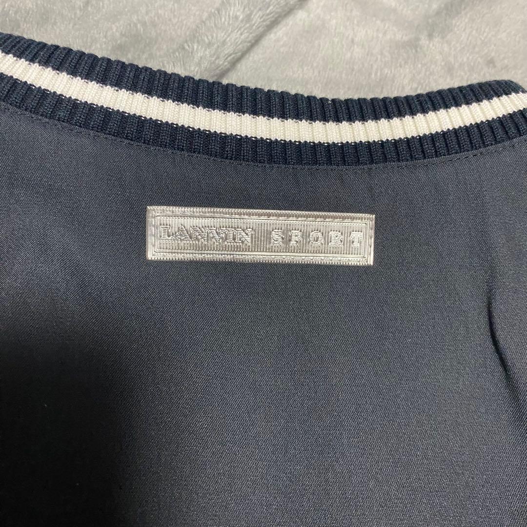 希少・ランバンスポール ラインリブ プルオーバー Vネック 38 M