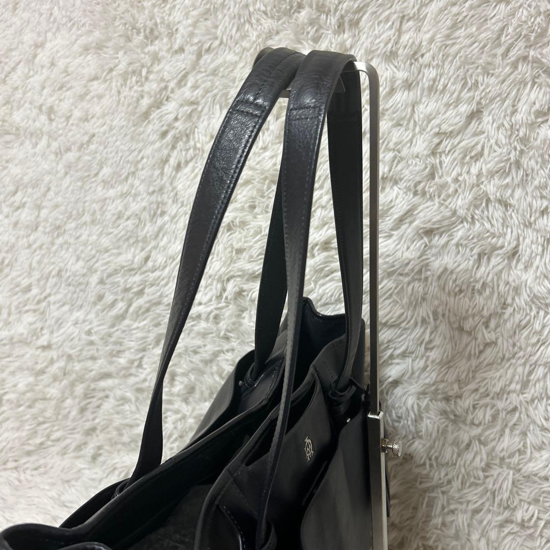 未使用級✨dunhill トラベラー オールレザー トートバッグ 大容量 黒