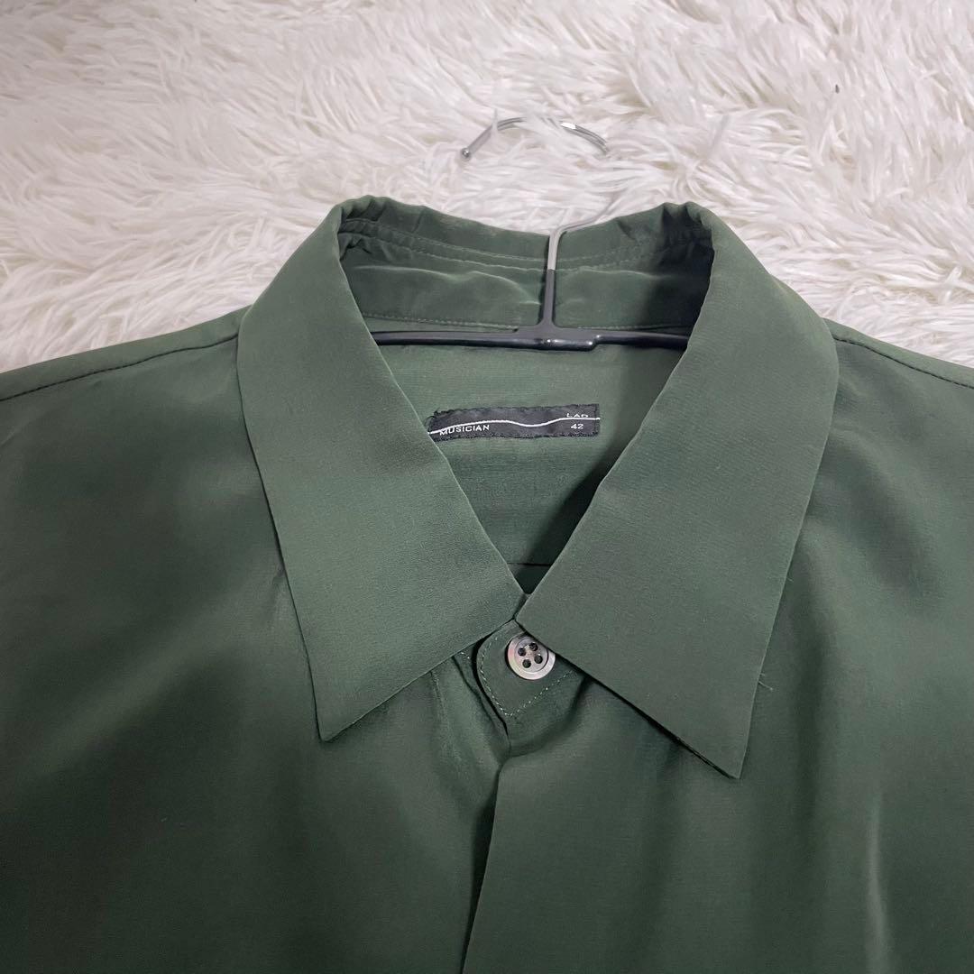 LAD MUSICIAN ロングシャツコート グリーン 日本製 オーバーサイズ