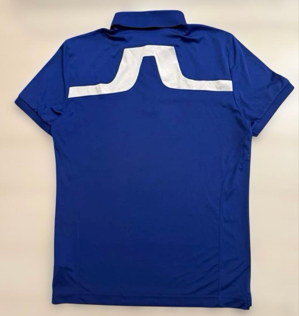 ジェイリンドバーグ　メンズ　4wayストレッチ　半袖　ポロシャツ　L ブルー