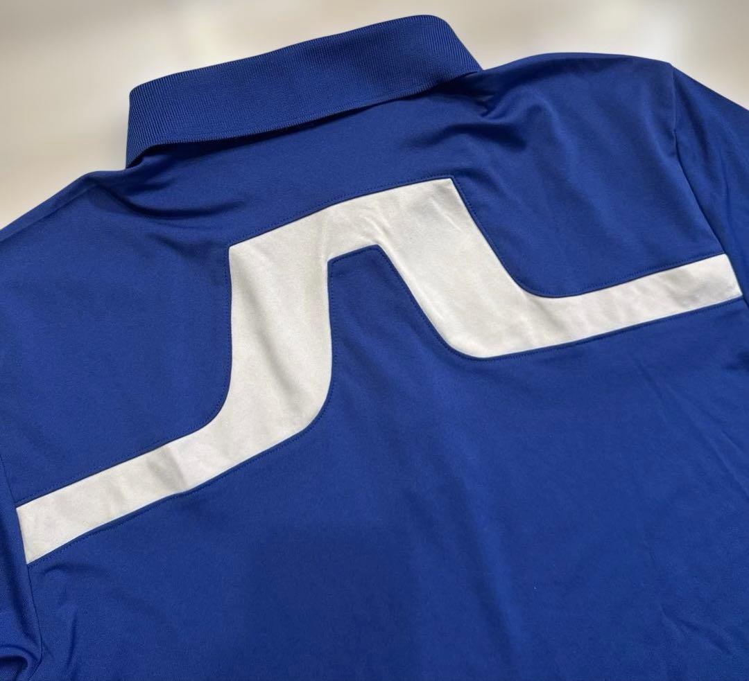 ジェイリンドバーグ　メンズ　4wayストレッチ　半袖　ポロシャツ　L ブルー