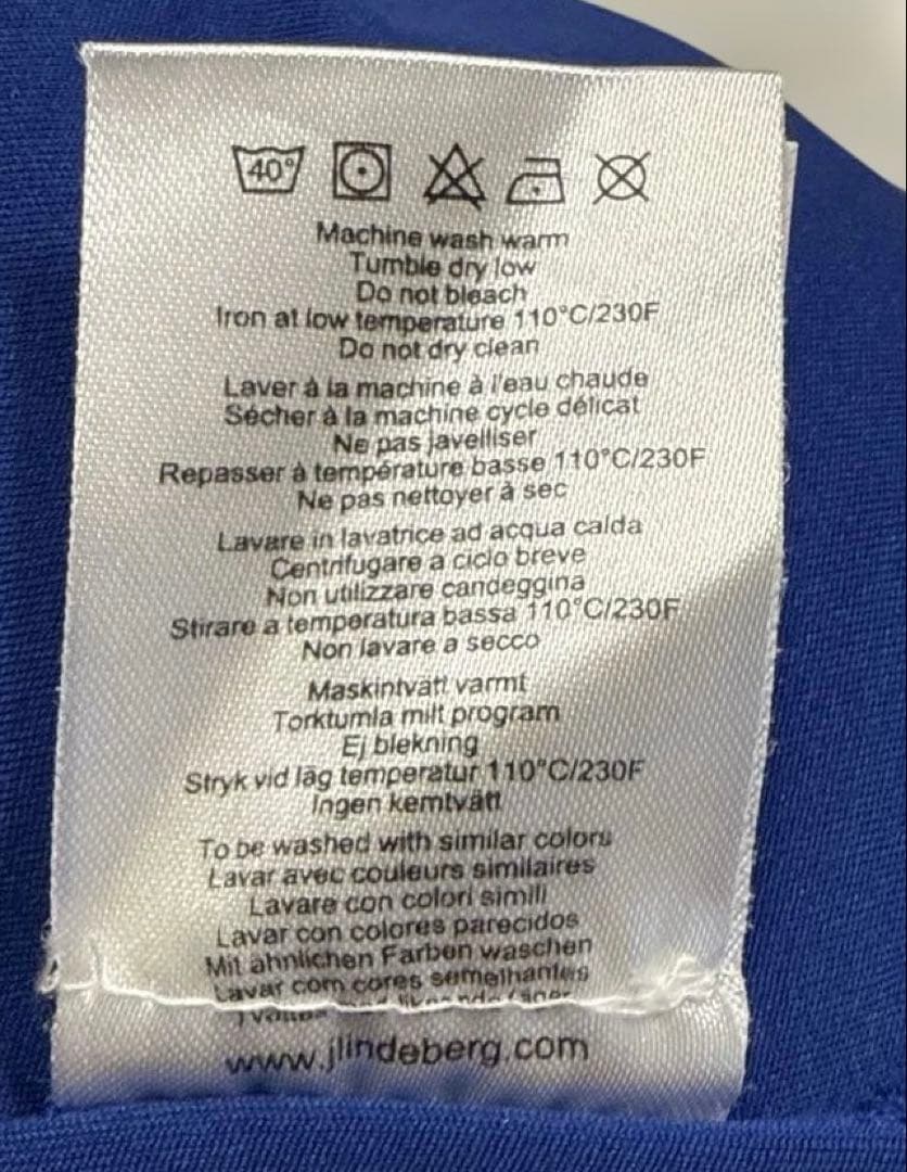 ジェイリンドバーグ　メンズ　4wayストレッチ　半袖　ポロシャツ　L ブルー