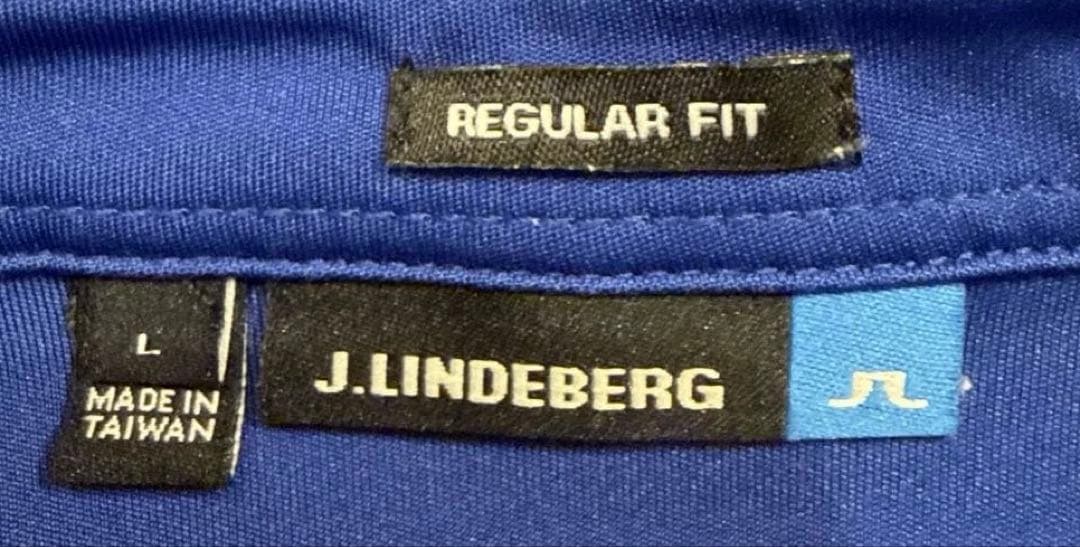 ジェイリンドバーグ　メンズ　4wayストレッチ　半袖　ポロシャツ　L ブルー