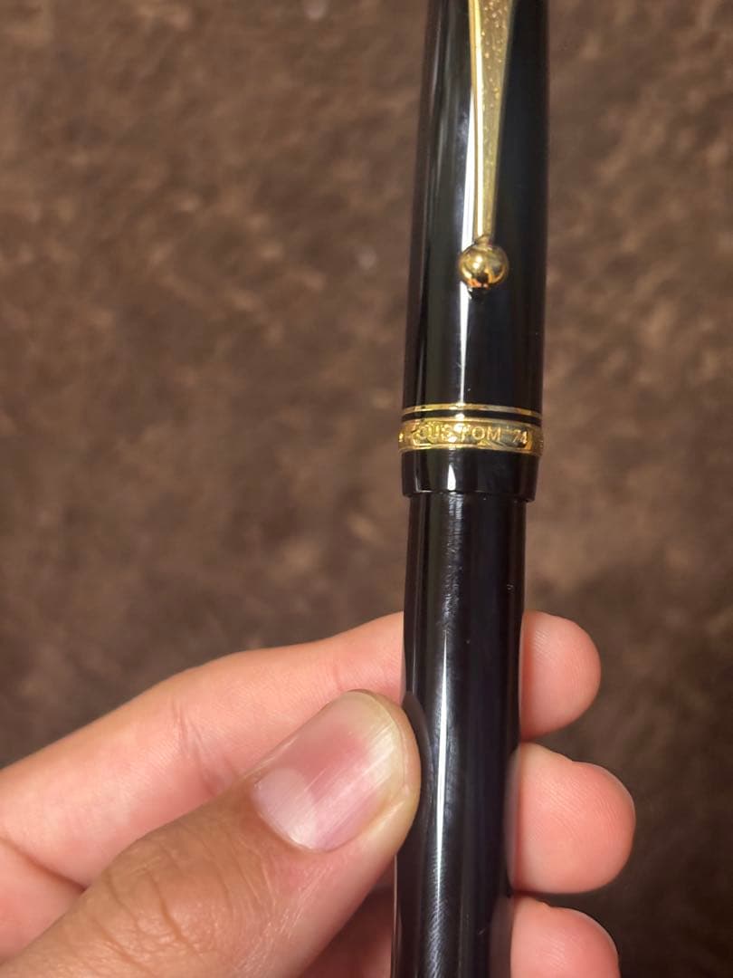 美品 パイロット　カスタム74ブラック 字幅M 14k