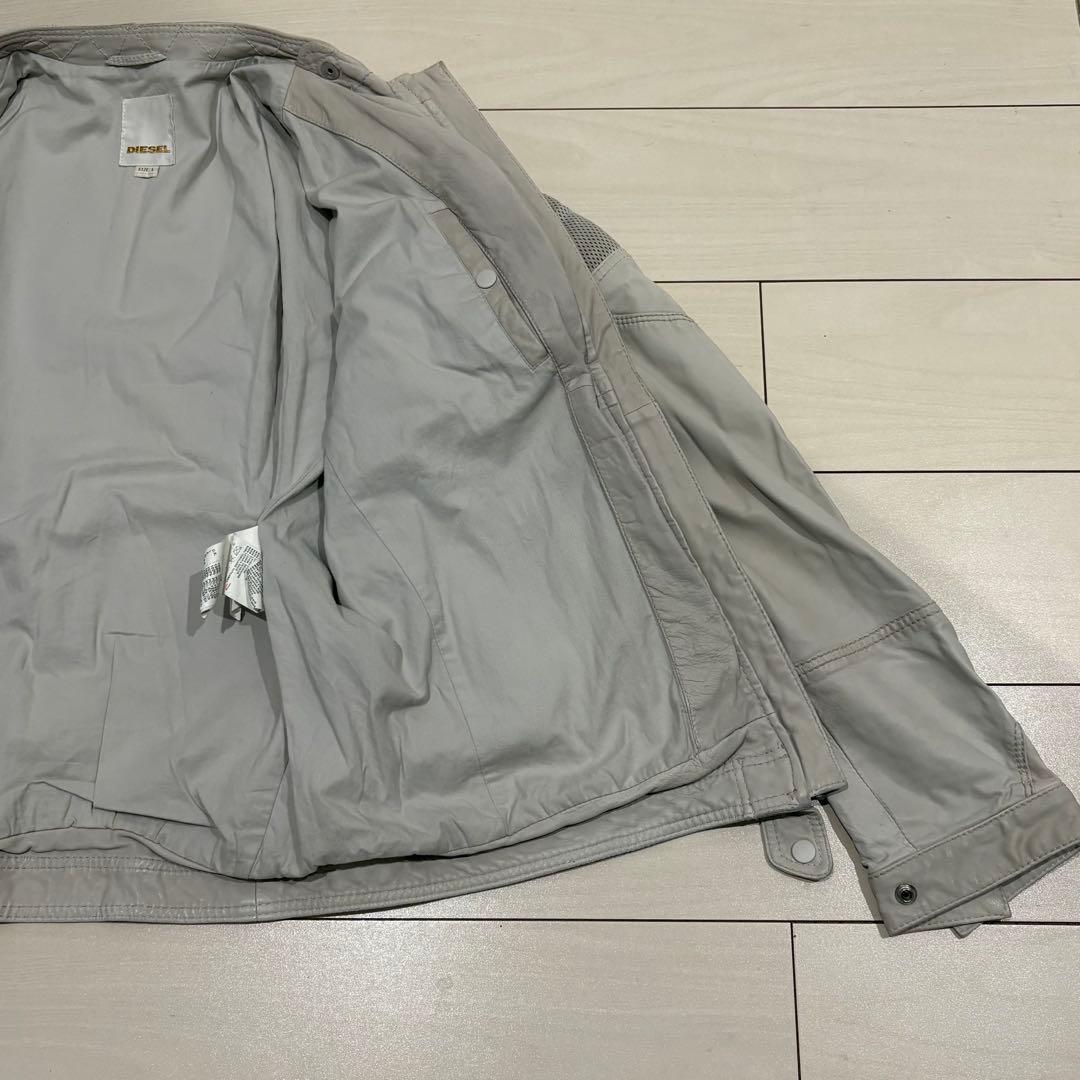 宮*ん様 DIESEL レザーバイカージャケット　本革　ラムレザー　オフホワイト