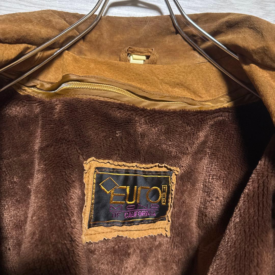 90s EUROMOND 本革 スエード 短丈 ボアライナー ダブルライダース