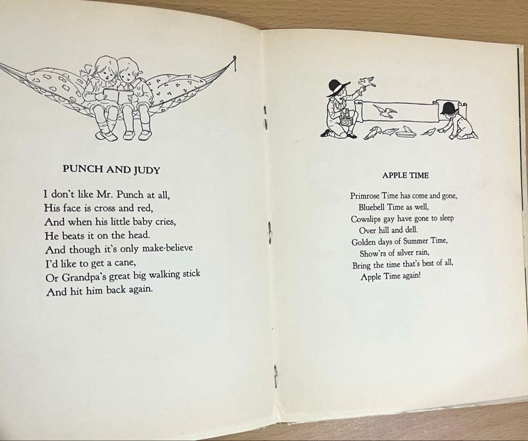 No.340 アンティーク　希少 古書 洋書 絵本 水彩画　児童書　童謡