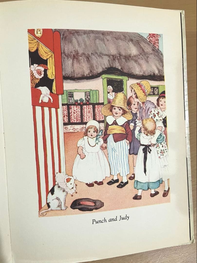 No.340 アンティーク　希少 古書 洋書 絵本 水彩画　児童書　童謡