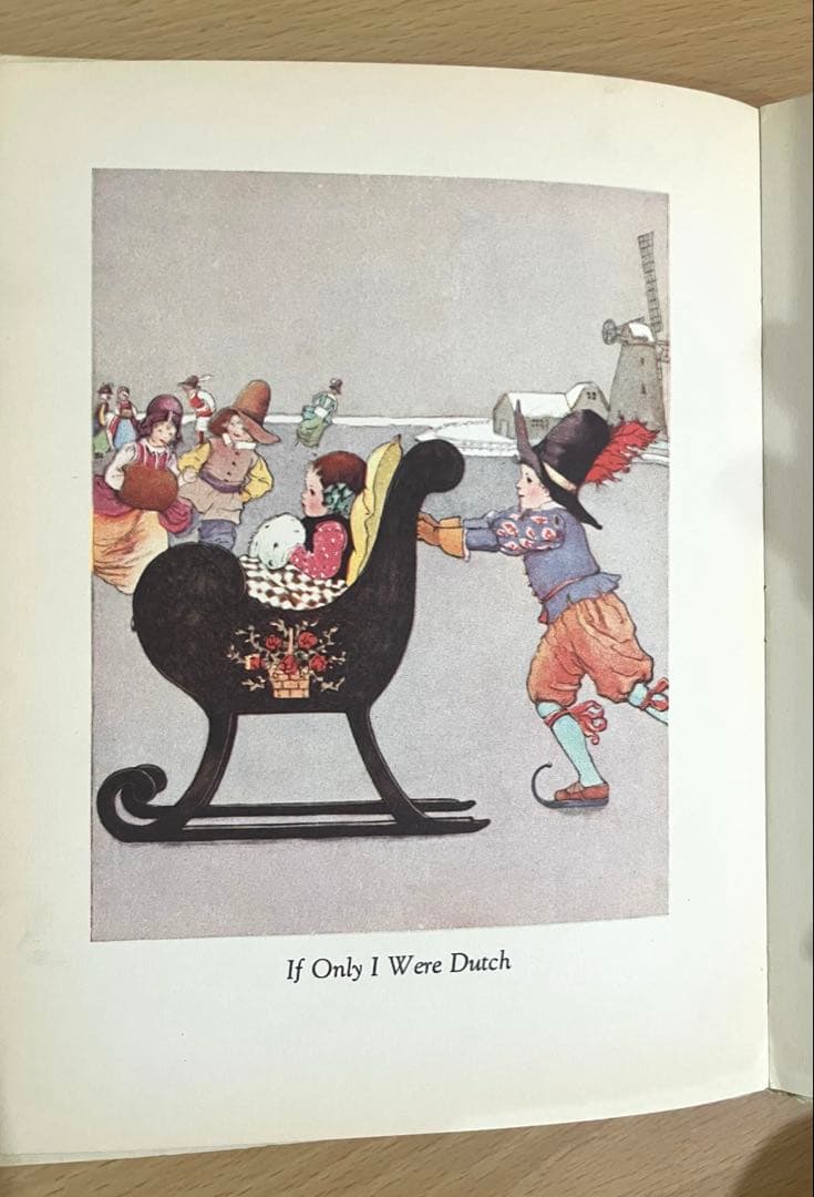 No.340 アンティーク　希少 古書 洋書 絵本 水彩画　児童書　童謡