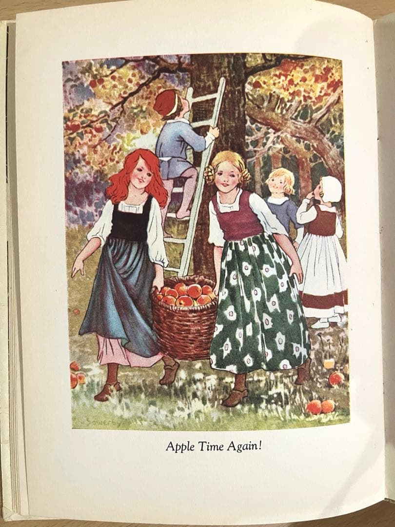 No.340 アンティーク　希少 古書 洋書 絵本 水彩画　児童書　童謡