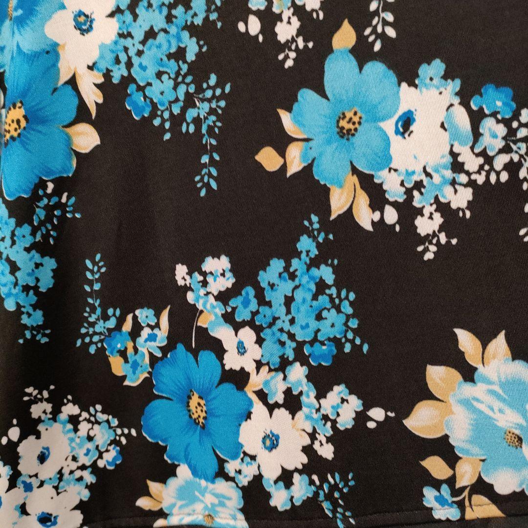 社交ダンス　タカダンスの花柄ロングフレアスカート