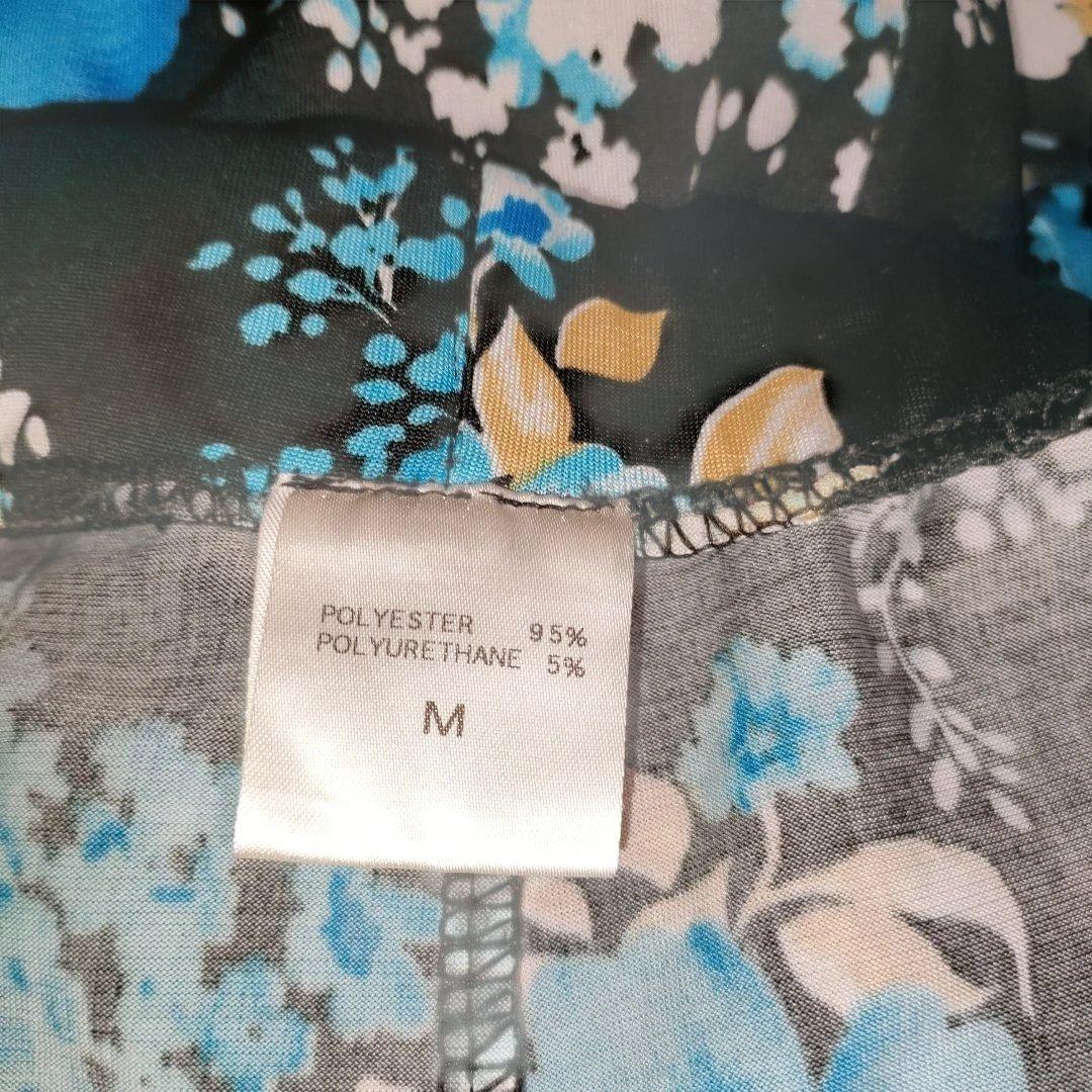 社交ダンス　タカダンスの花柄ロングフレアスカート