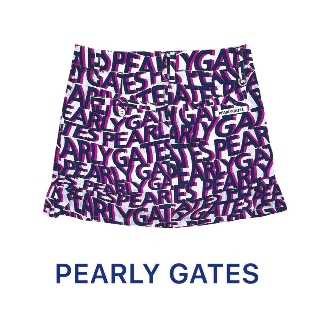 144 パーリーゲイツ ウェーブロゴ スカート サッカー生地 サイズ0 S