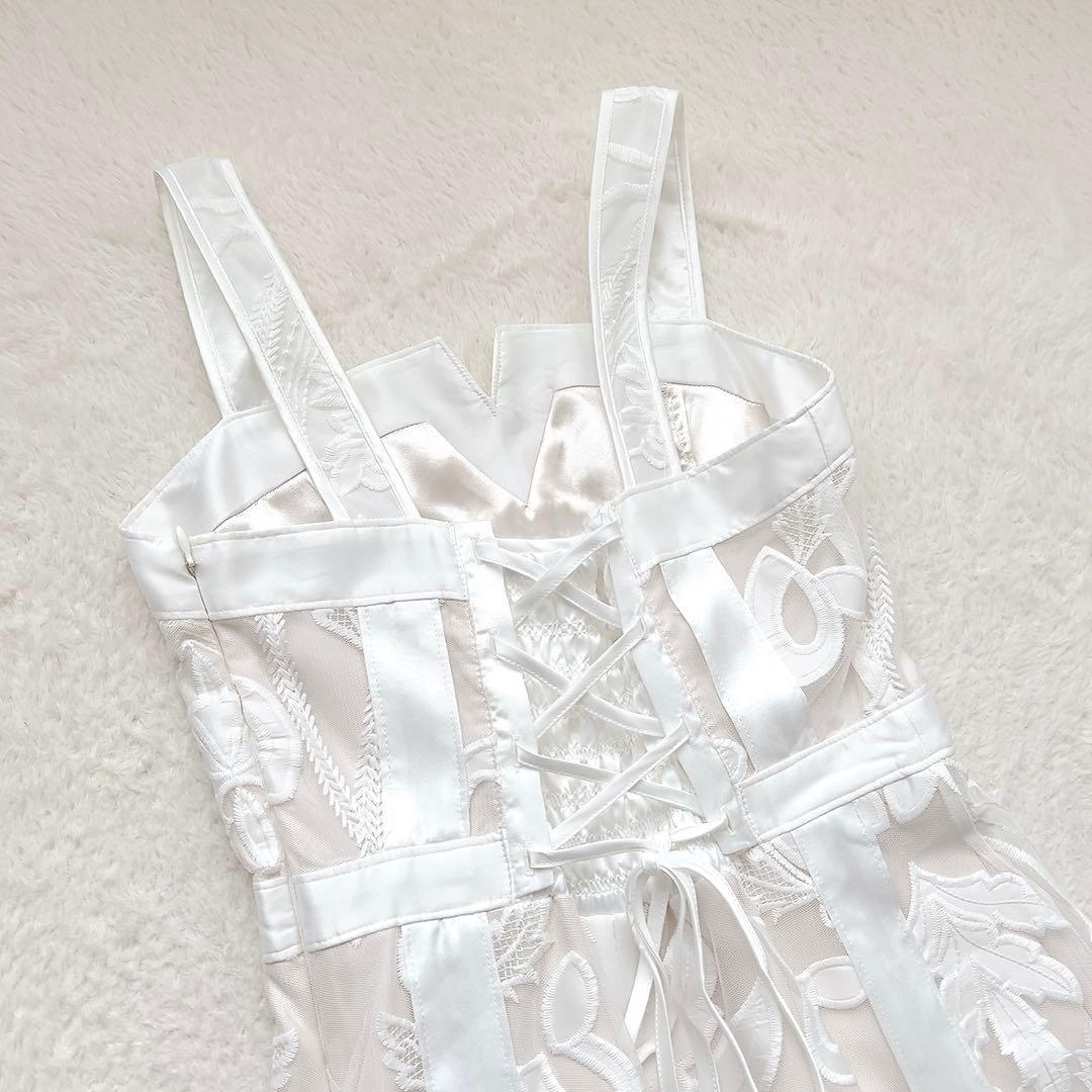 新品✨【 マーキュリーデュオ 】ロング レース キャミワンピース 刺繍花柄 M