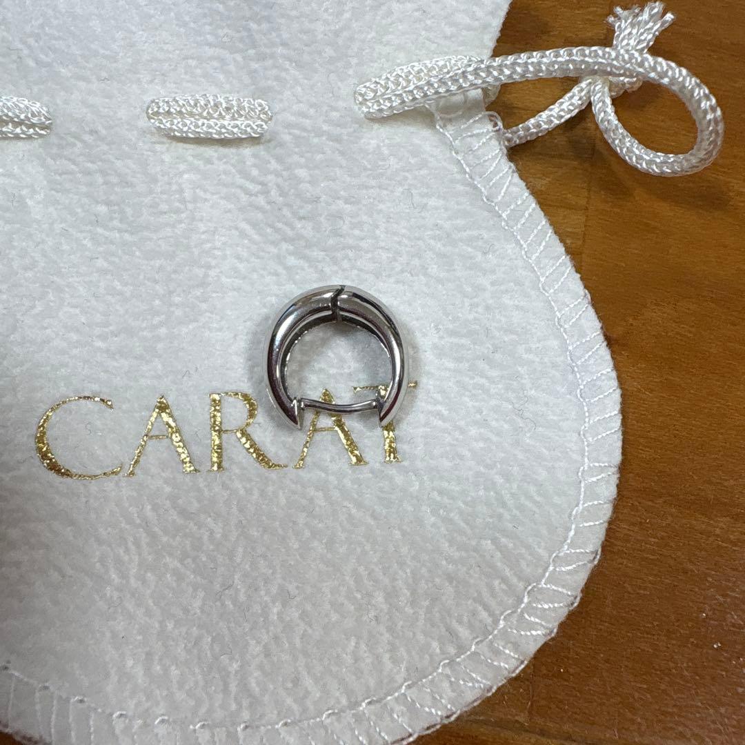 【片耳のみ】楽天 Carat プラチナ中折れ式フープピアス13mm