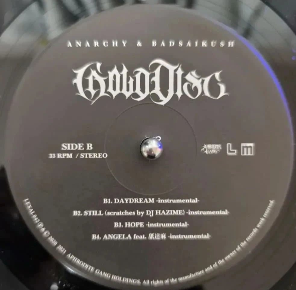 ANARCHY & BADSAIKUSH GOLD DISC 12インチレコード