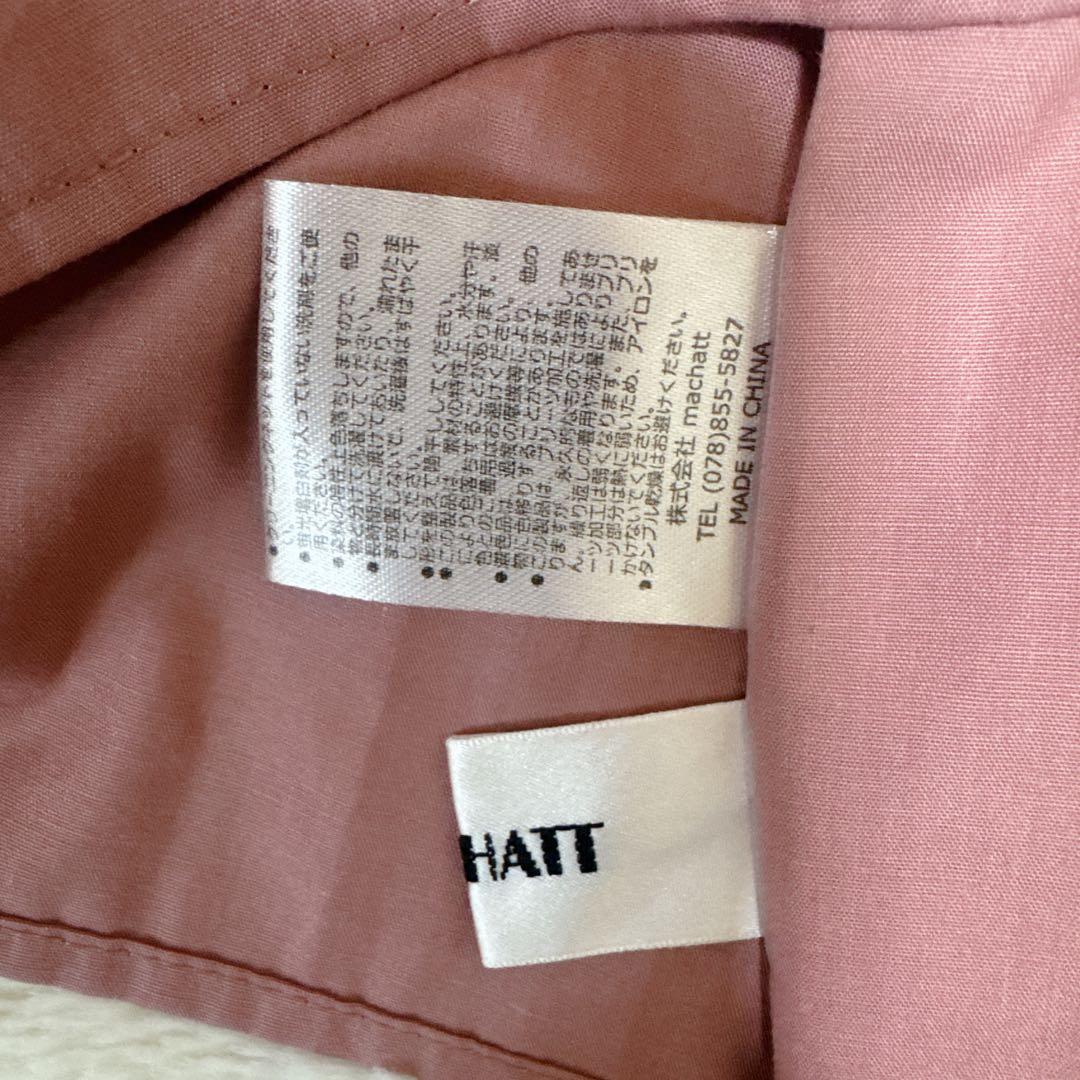 美品 マチャット バックリボン ギャザーブラウス バルーンスリーブ ピンク