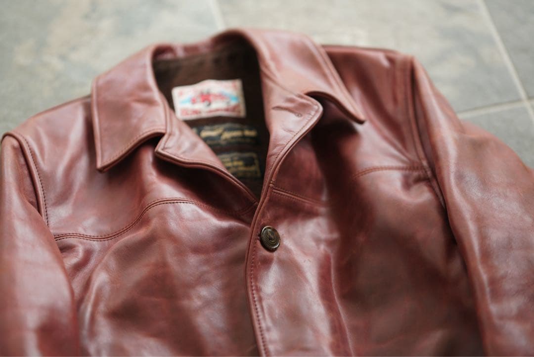 AERO LEATHER ホースハイド カーコート 38 メンズ アルパカ