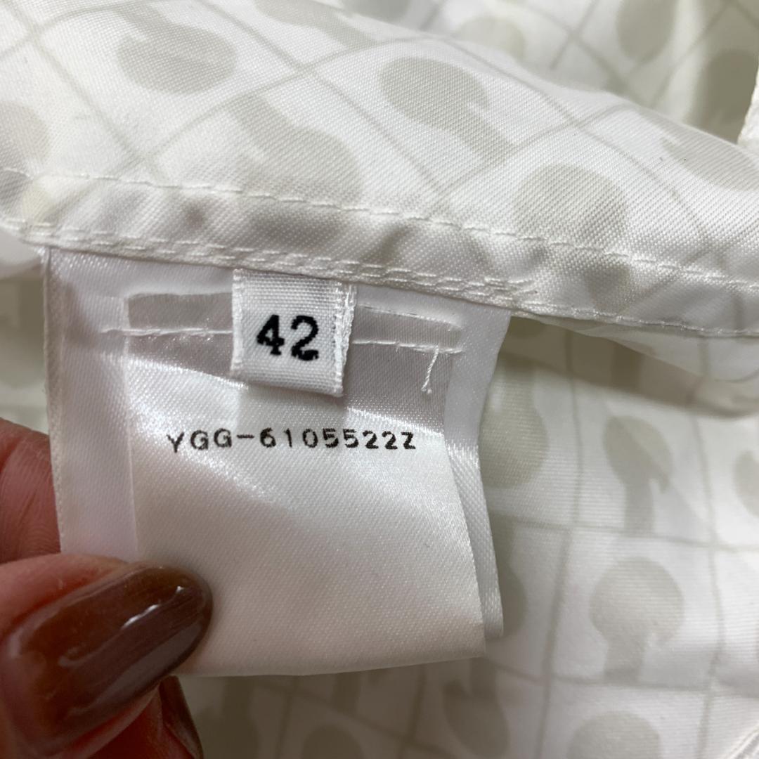 A5448 ゲラルディーニ レインコート ジャンパー 総柄 白 グレー 42