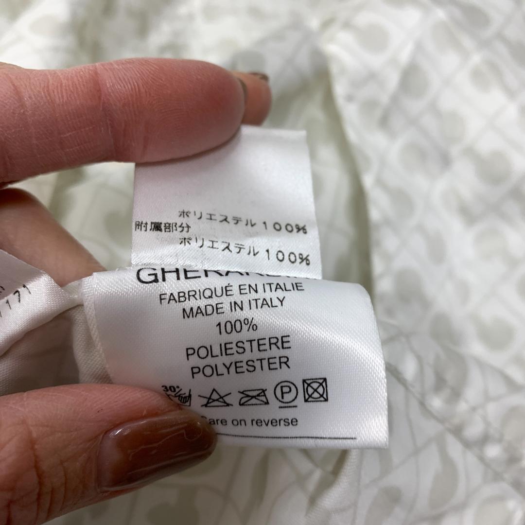 A5448 ゲラルディーニ レインコート ジャンパー 総柄 白 グレー 42