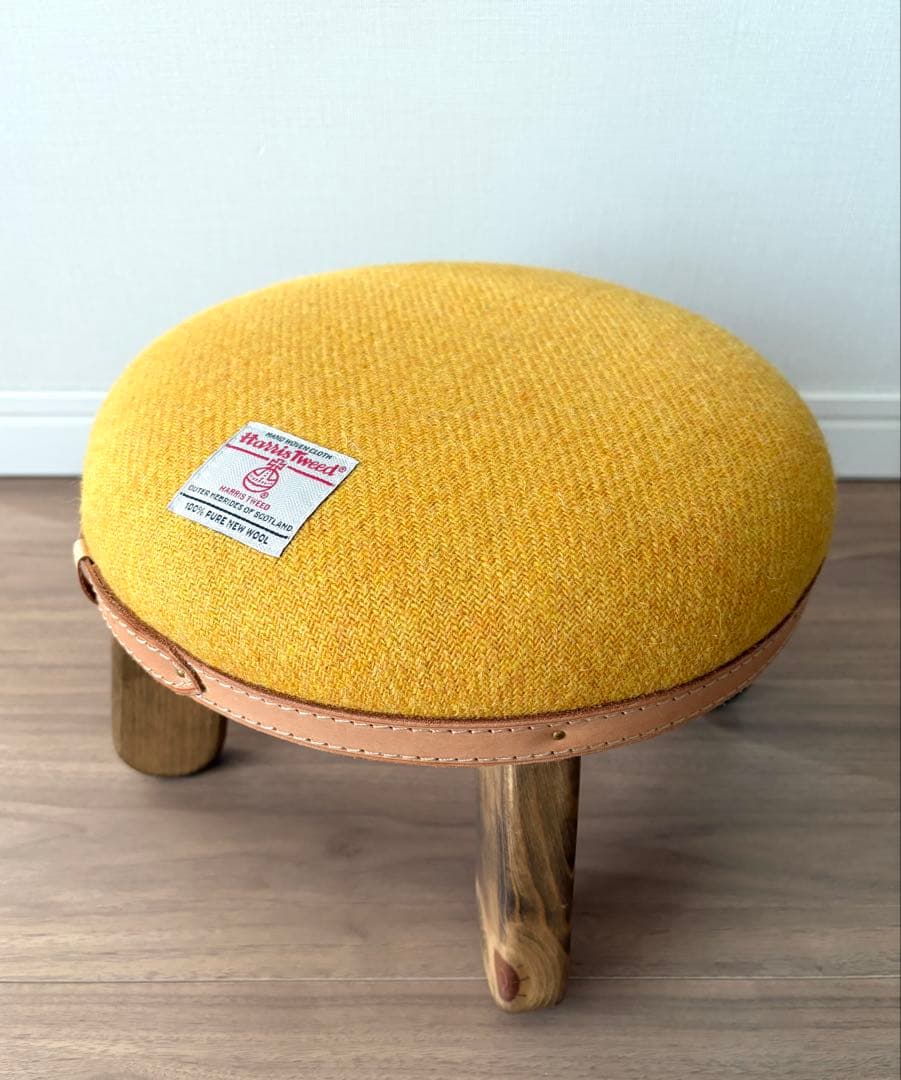 未使用 美品！Hasseltweet イエロー 円形スツール